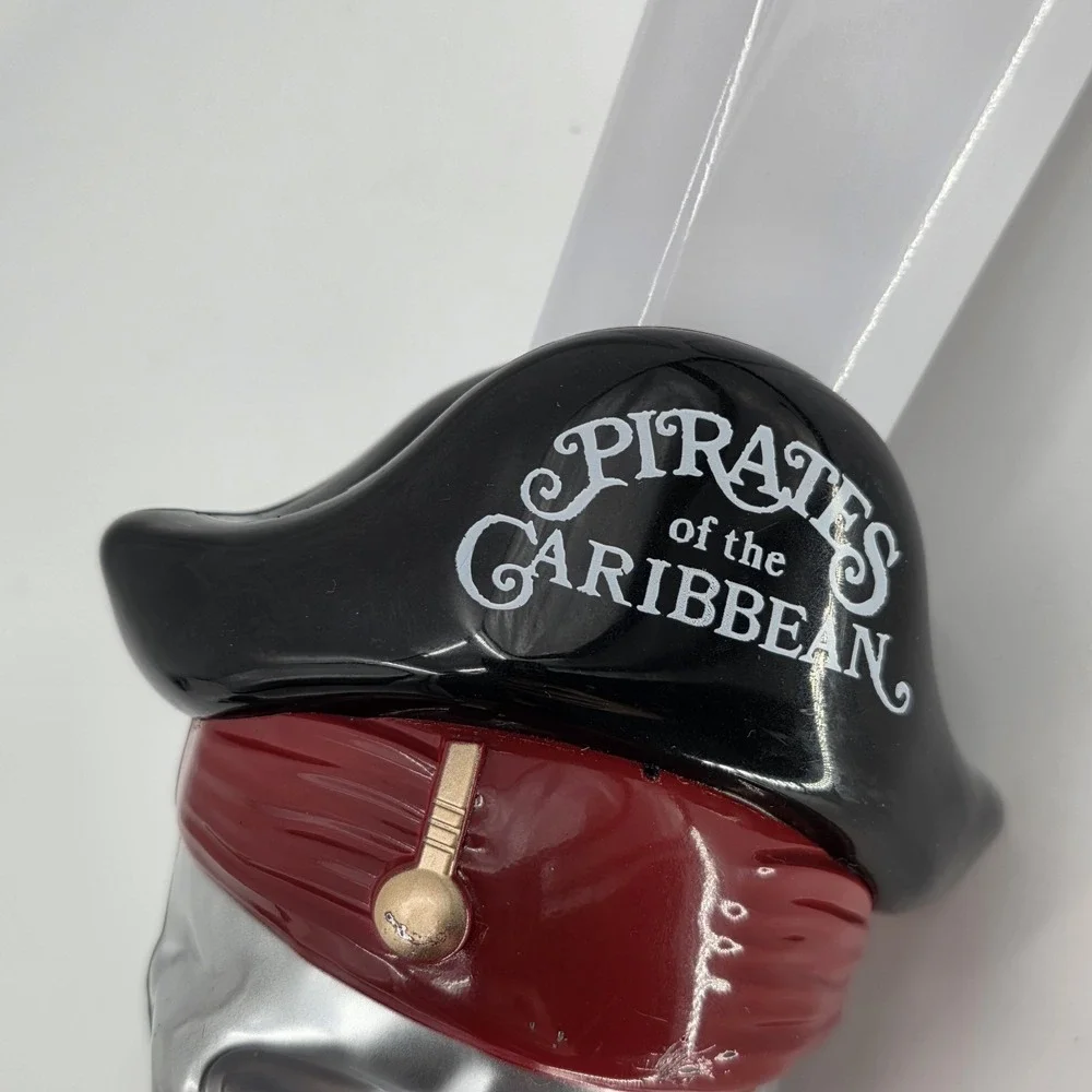 Disney Parks Pirates of the Caribbean Sword Light Up Bubble Wand Skull Toy Works